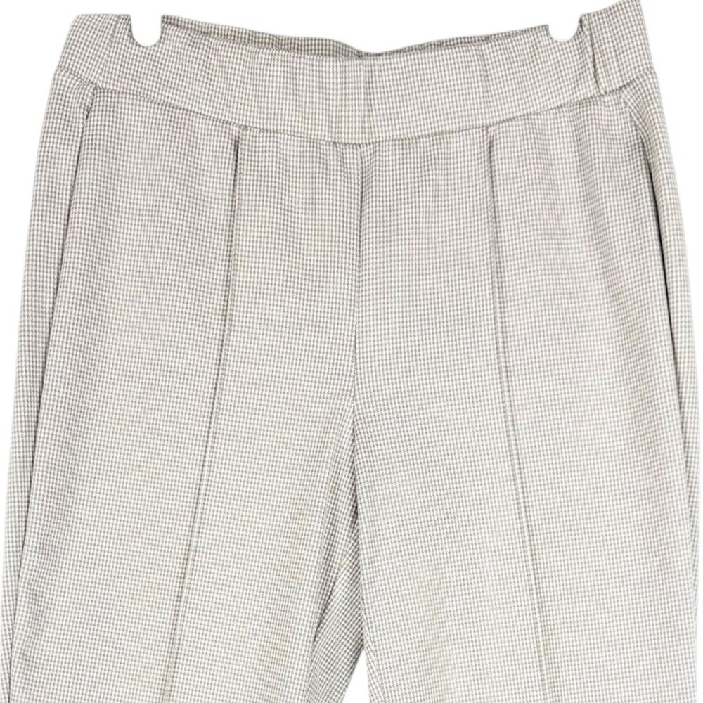 Croft & Barrow Womens Pull-on Stretch Houndstooth Pintuck Beige Ankle Pants Sz S - Picture 3 of 10